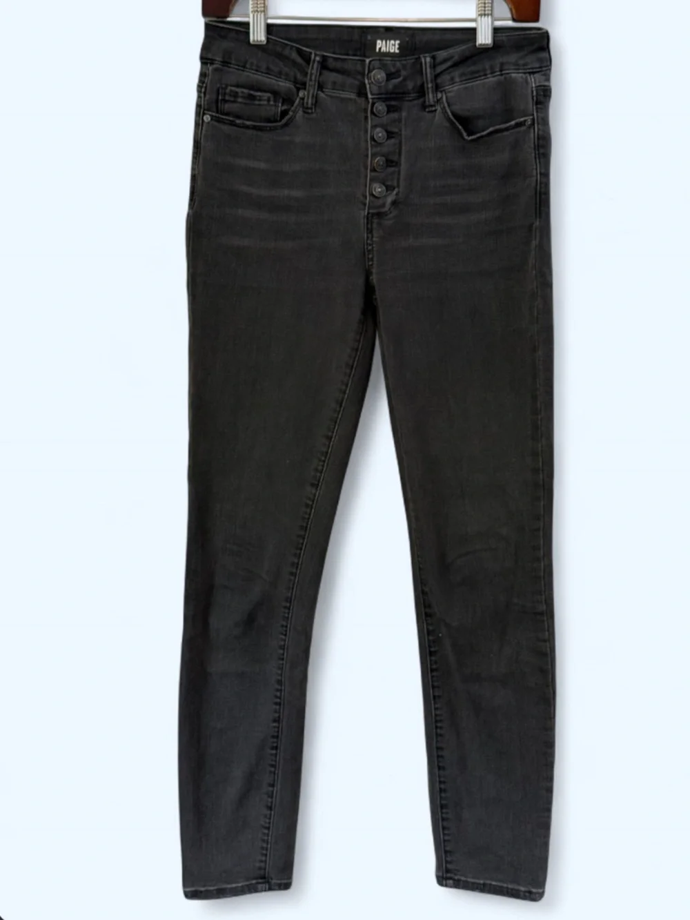 Anthropologie Paige Hoxton Skinny Jeans Button Fly Size 26‎ High Rise Ankle Fit